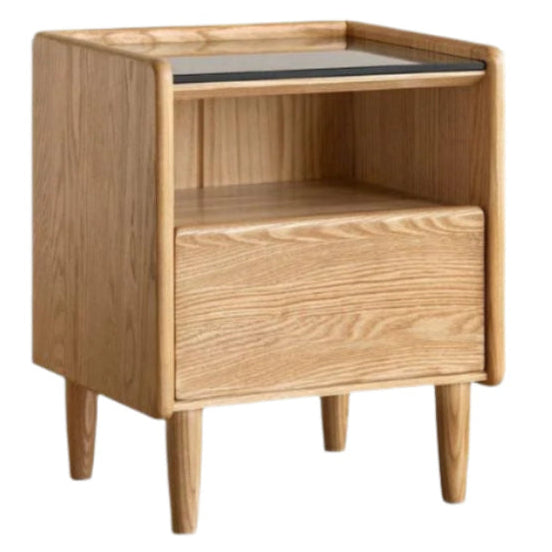 Black walnut, Ash, Cherry, Poplar, Solid Rubberwood Modern Nightstand.