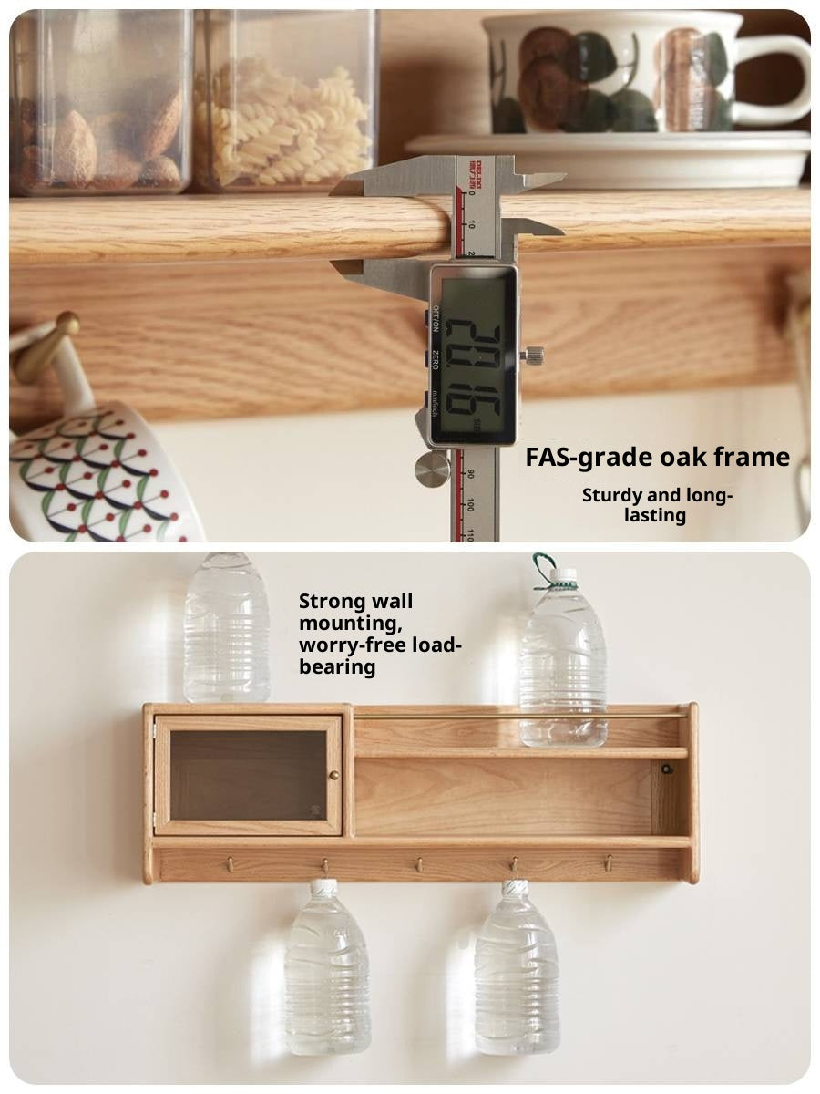 Oak Solid Wood Wall-Mounted Modern Cabinet
