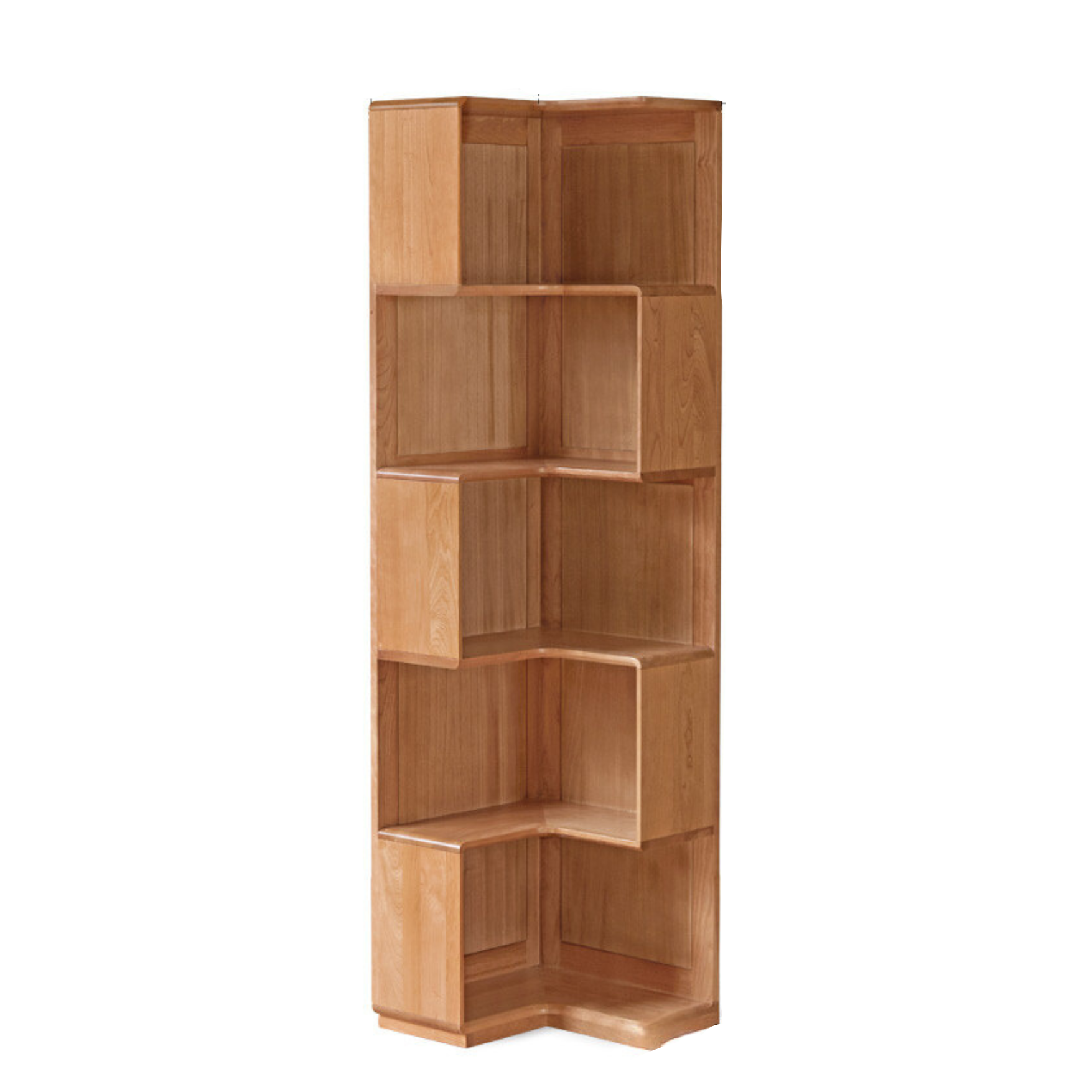 Cherry Solid Wood Corner Bookcase Floor Storage Cabinet