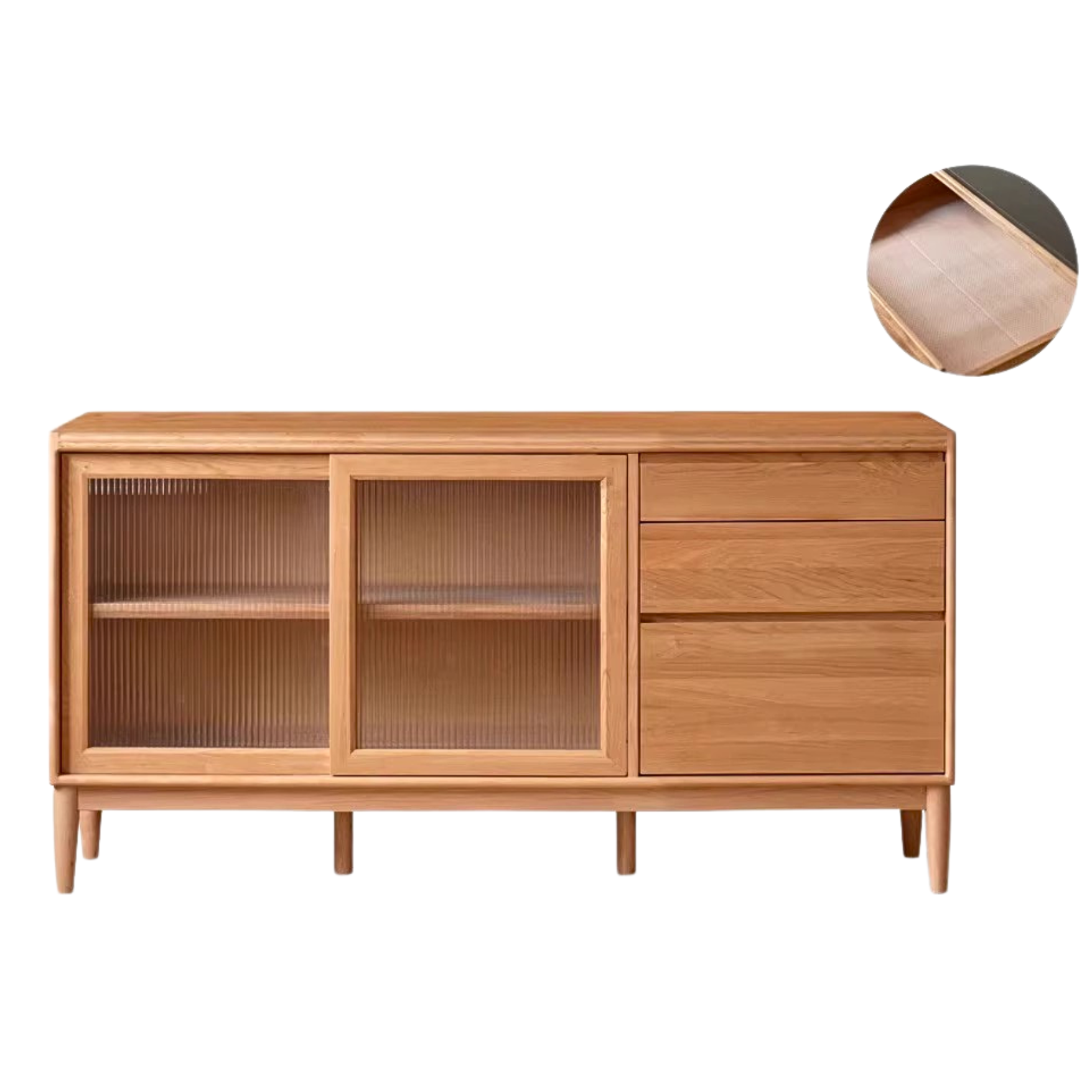 Cherry, Oak Solid Wood Rock Board Dining Cabinet Integrated High
