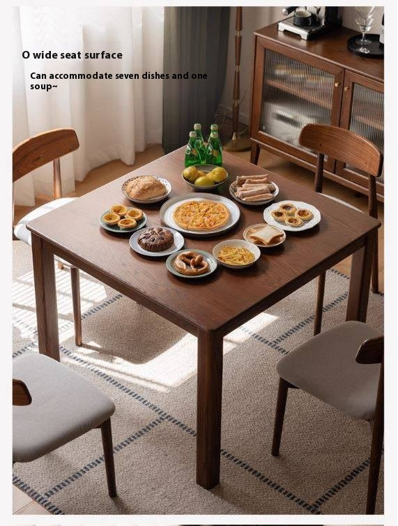Oak Solid Wood Square Dining Table