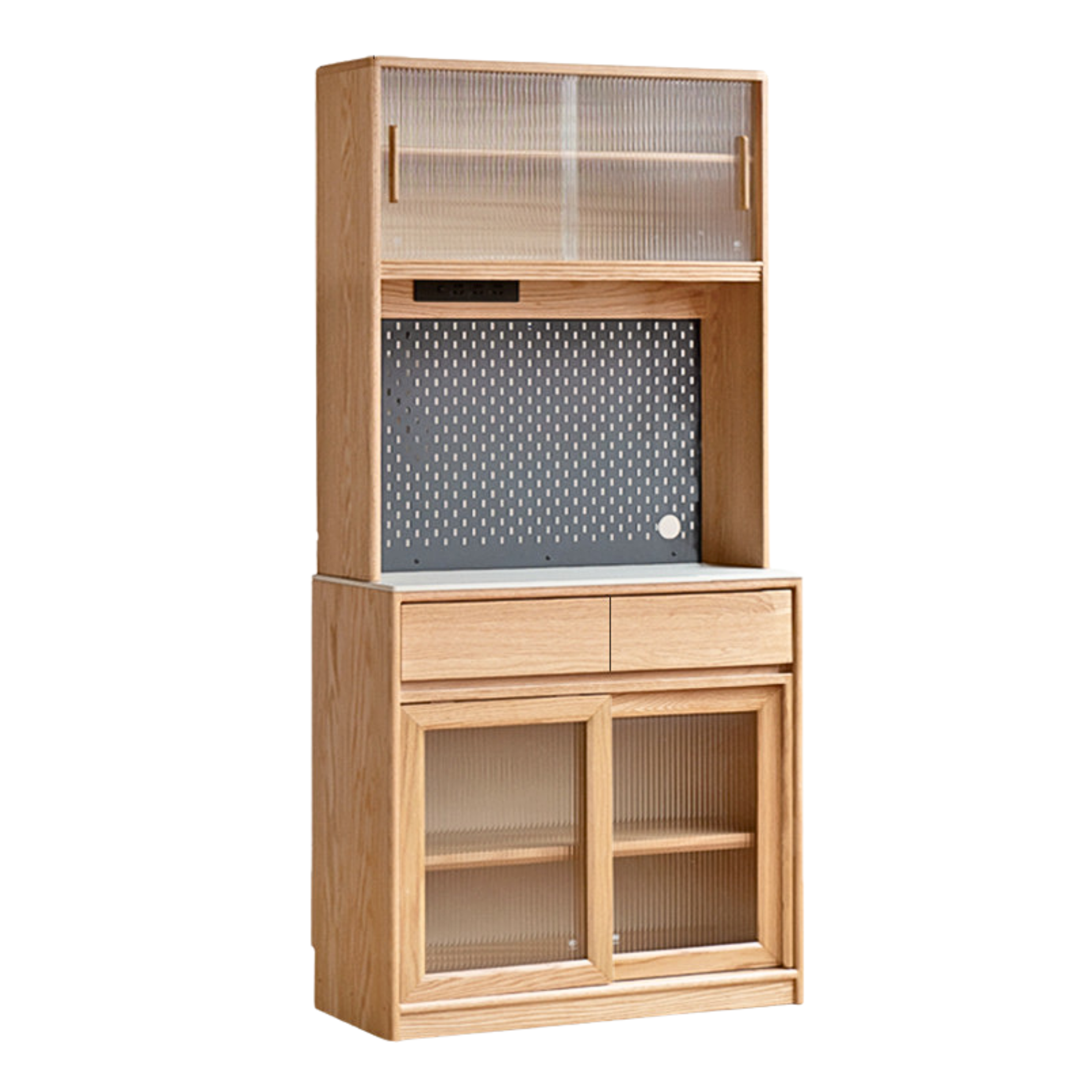 Oak Solid Wood Rock Board Modern Sideboard