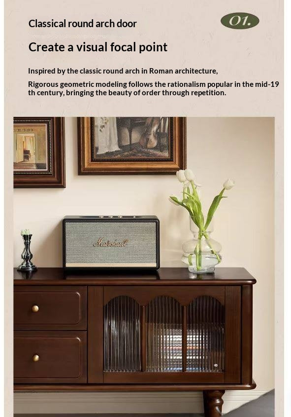 Poplar Solid Wood American Style TV Cabinet.