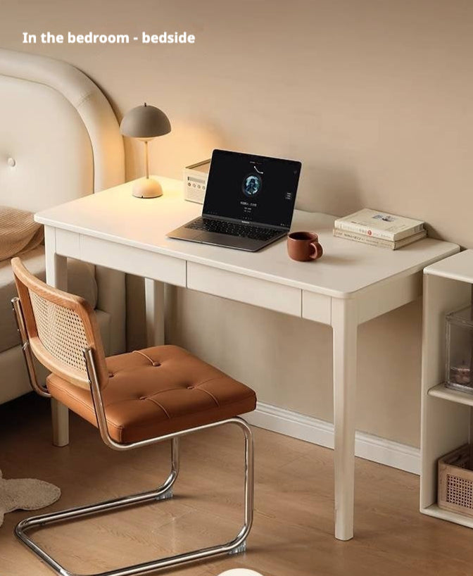 Solid RubberWood Wood Office Desk with Drawer