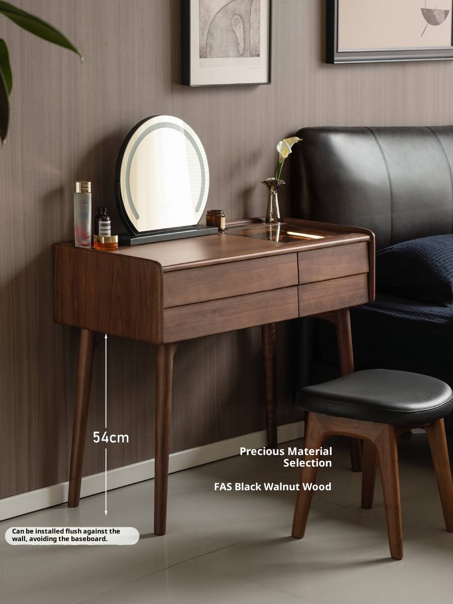Black Walnut Solid Wood Italian Light Luxury Dressing Table