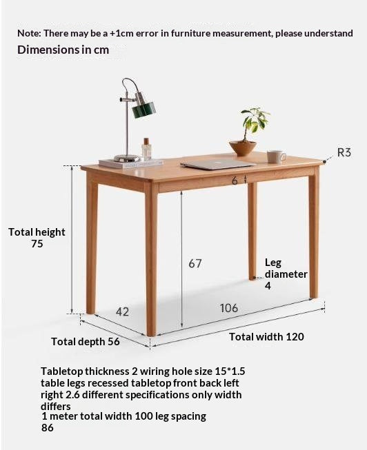 Cherry Solid Wood Desk Medieval Study Computer Desk