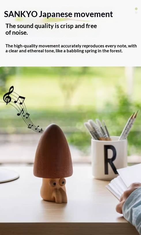 Ebony Wood, Beech Solid Wood Magic Mushroom Music Box