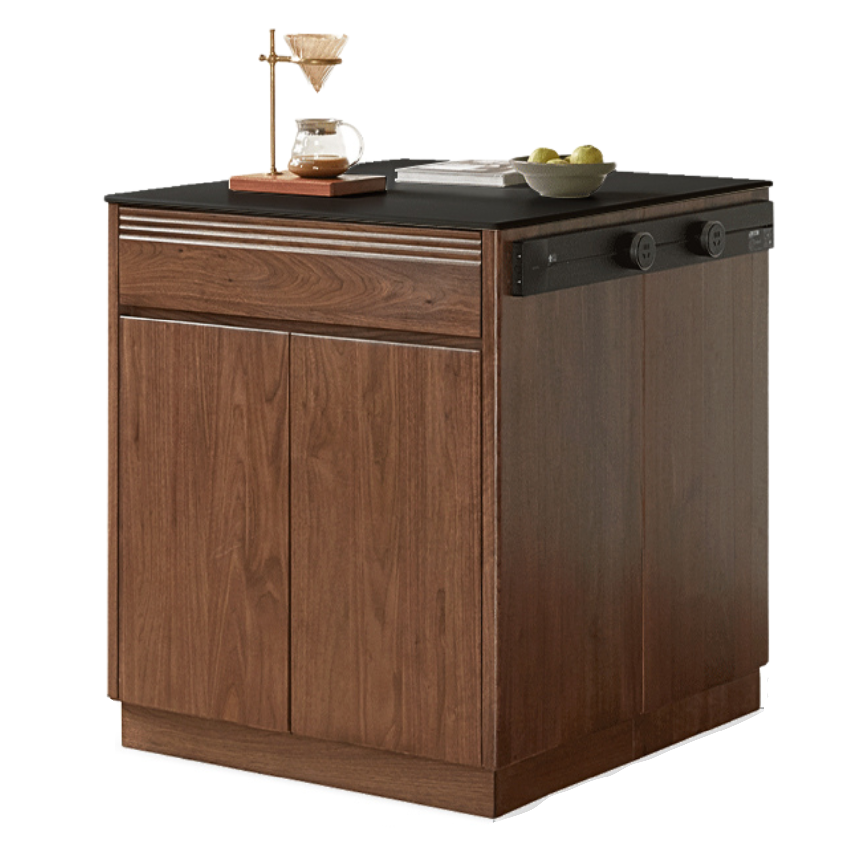 Black Walnut, Oak Solid Wood Island Light Luxury Sideboard