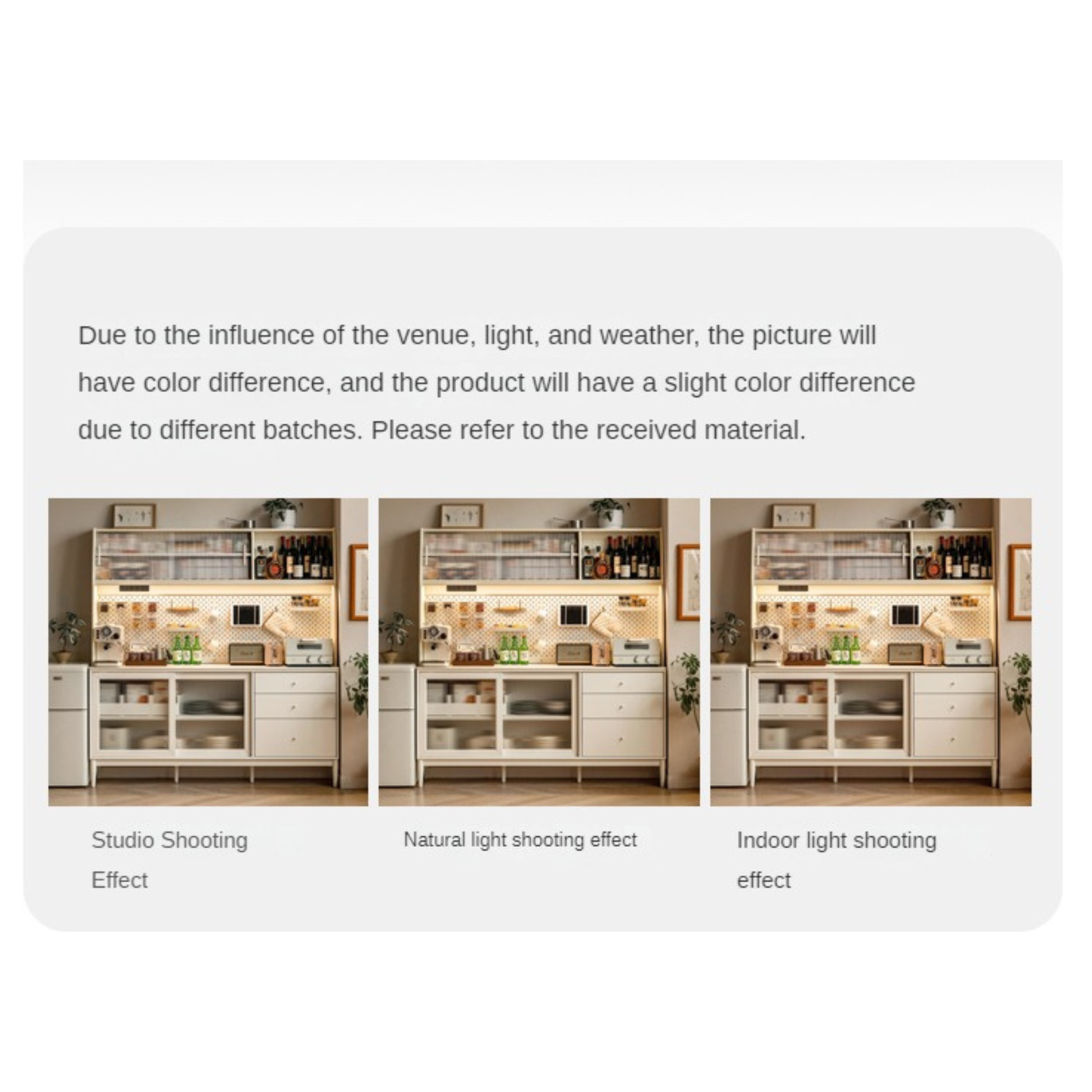 Solid RubberWood Dining Sideboard Cream Style Against The Wall Integrated