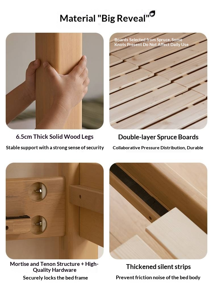 Rubberwood Solid Wood Children's Bunk Bed