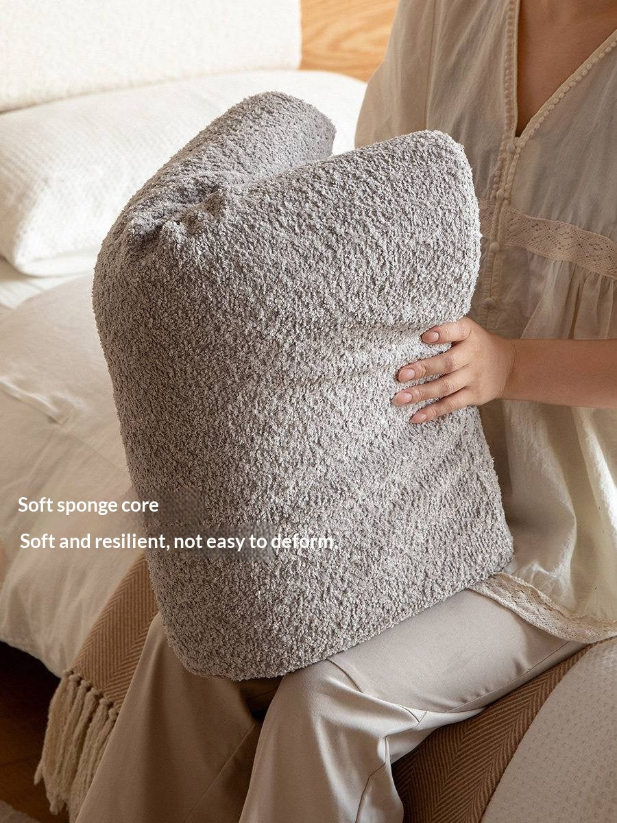 Lambswool Hanging Headboard Pillow in Creamy Style