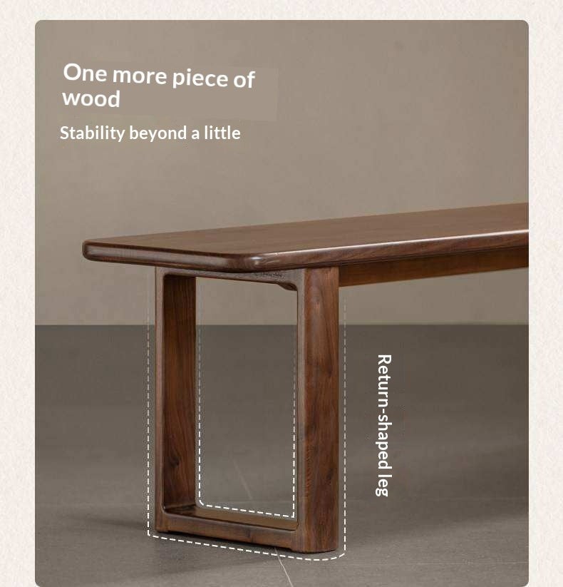 Black Walnut, White Ash Solid Wood Leisure Long Bench