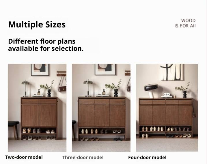 Black Walnut, Oak Solid Wood Italian Light Luxury Shoe Cabinet