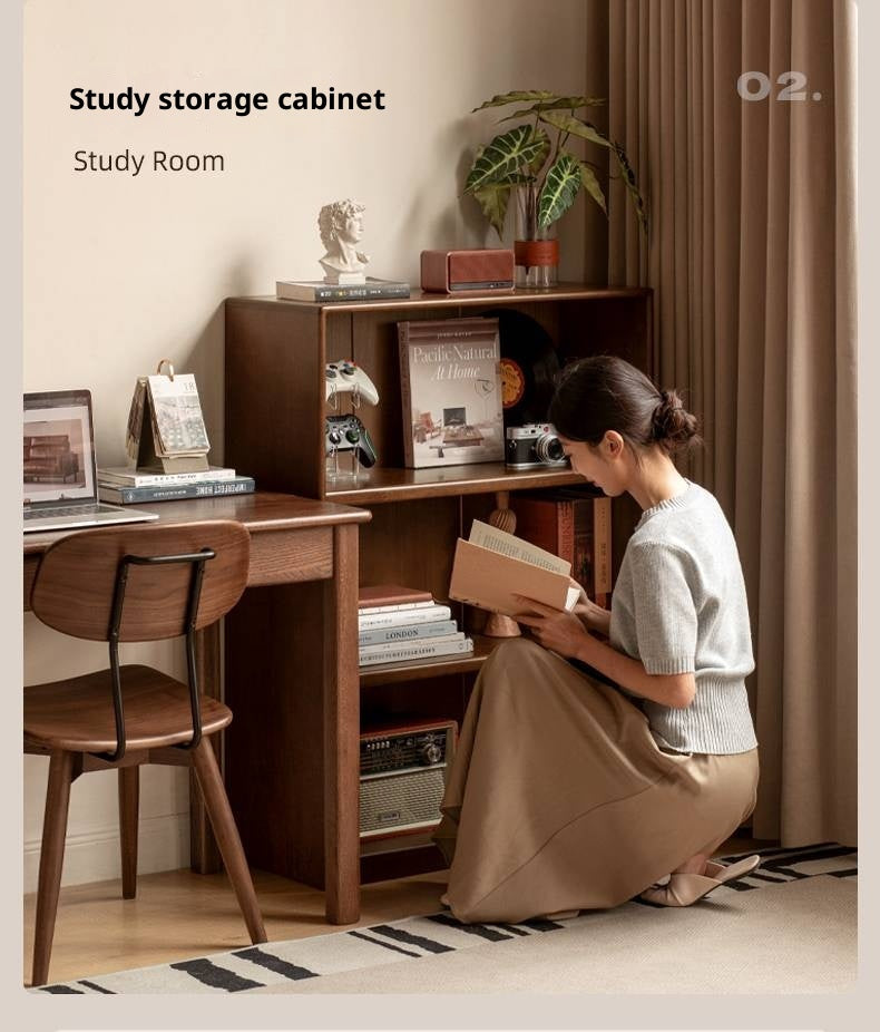 Solid Rubberwood Modern Bookcase