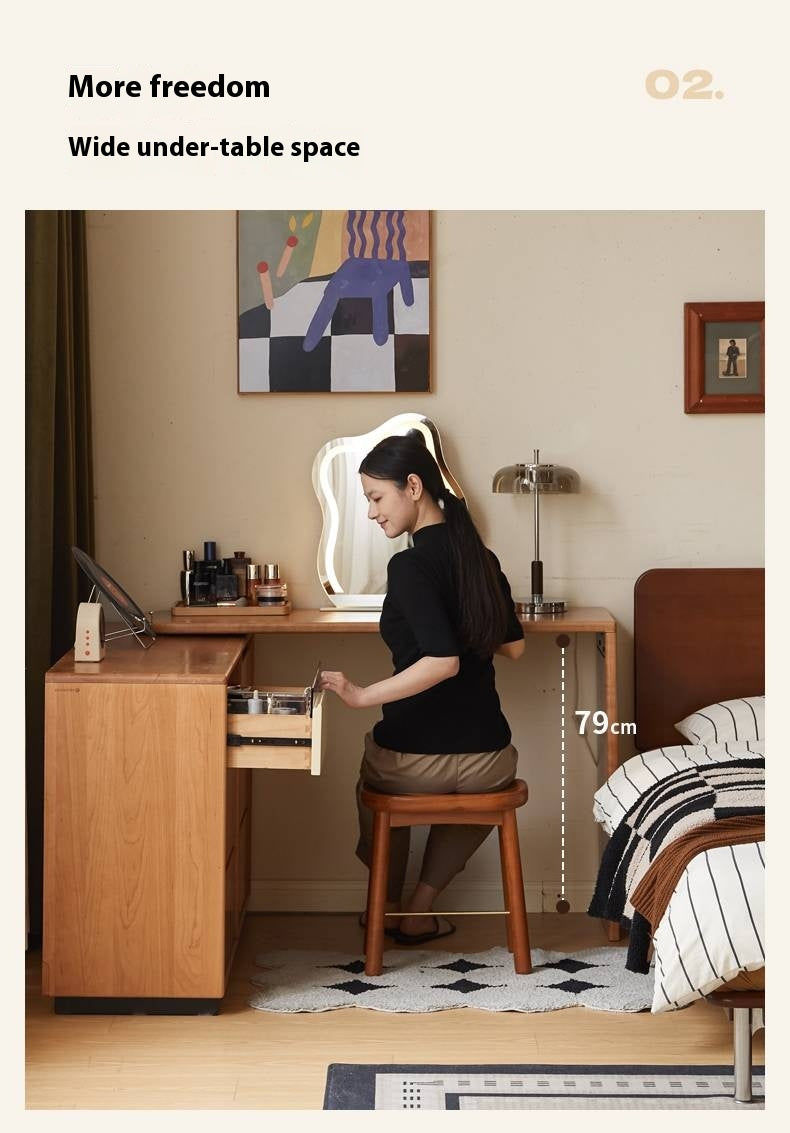 Cherry Solid Wood Modern Style Vanity Table.