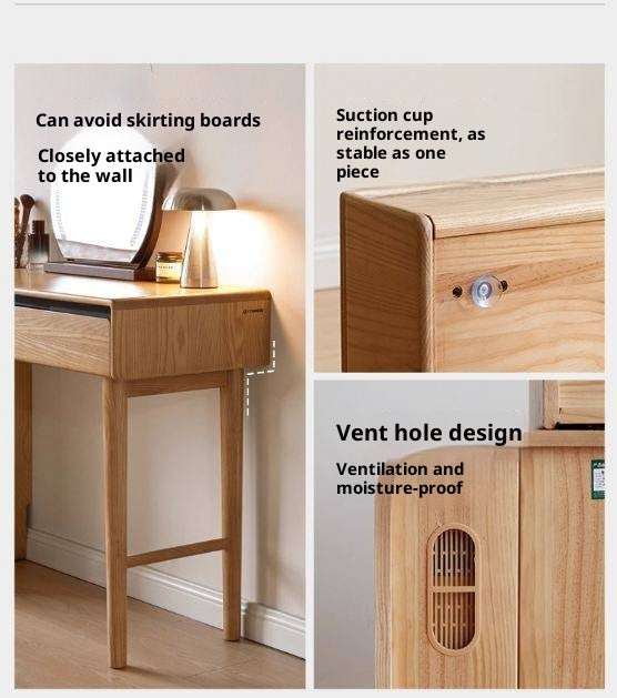 Ash Solid Wood Modern Retractable Dressing Table