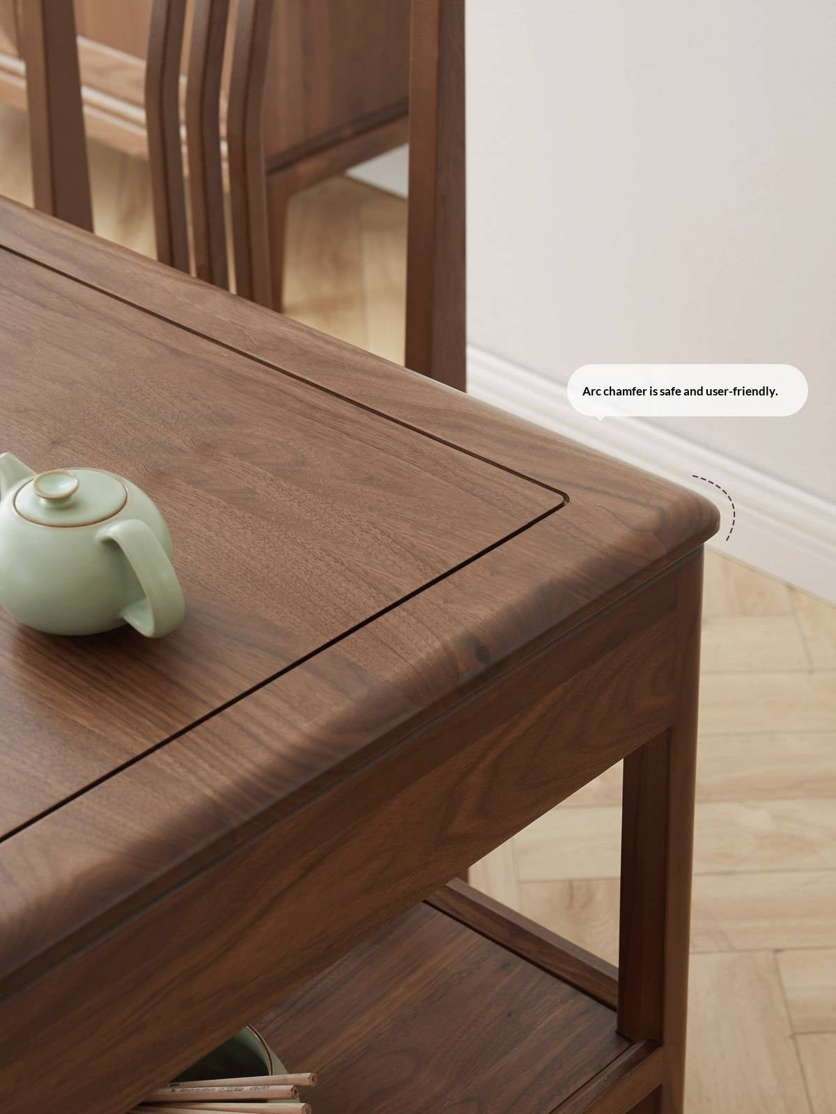 Black Walnut Solid Wood Modern Study Desk