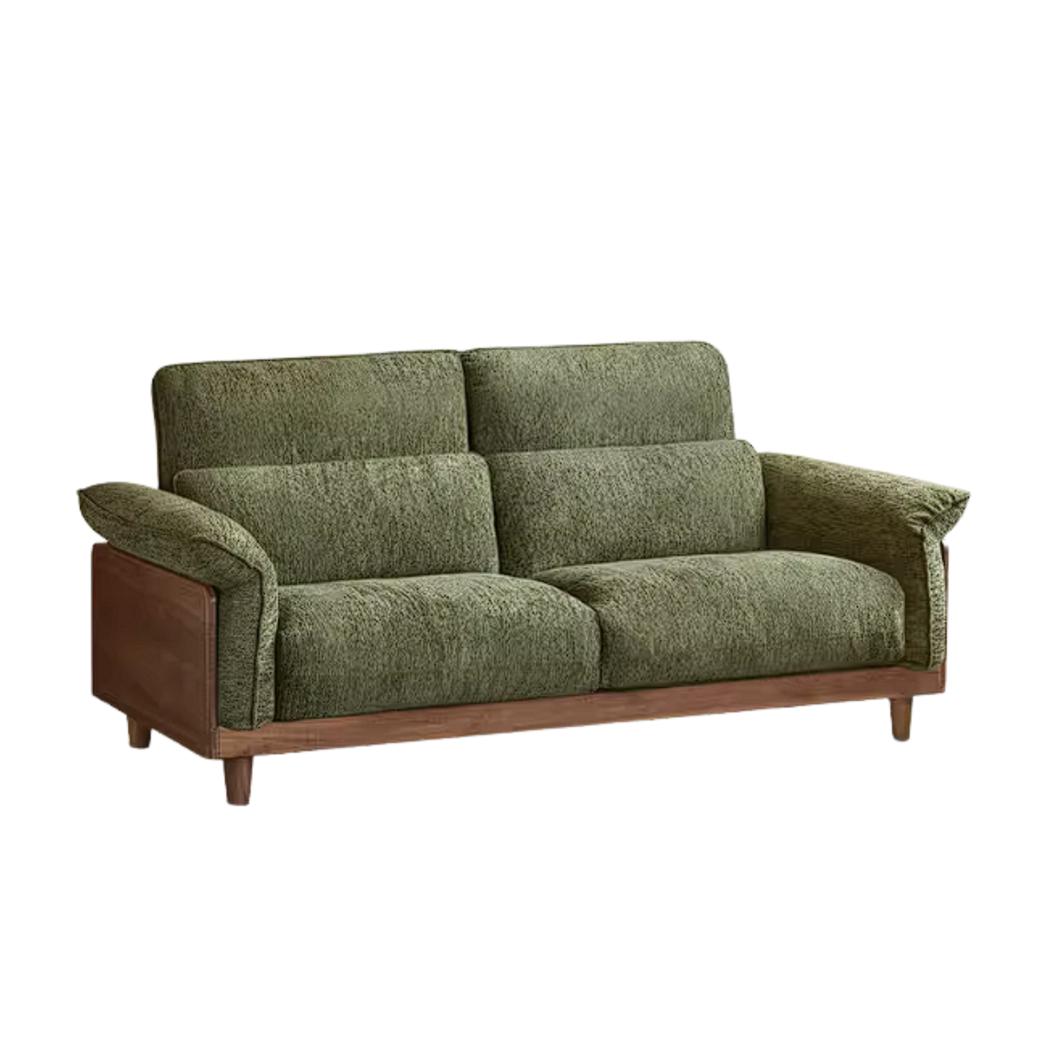 Black Walnut, Ash, Golden Sandalwood Solid Wood Genuine Top-Grain Leather, fabric High back Sofa