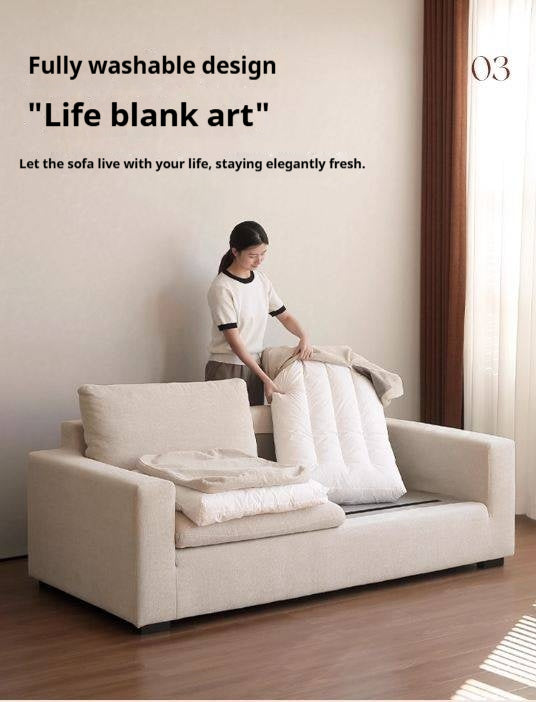 Wabi-Sabi Fabric Sofa with Detachable and Washable Covers