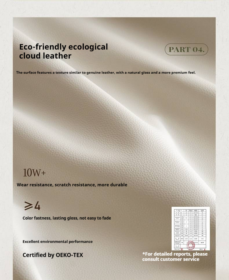 Ecological Cloud Leather Soft Covered Wave Ripple Bed
