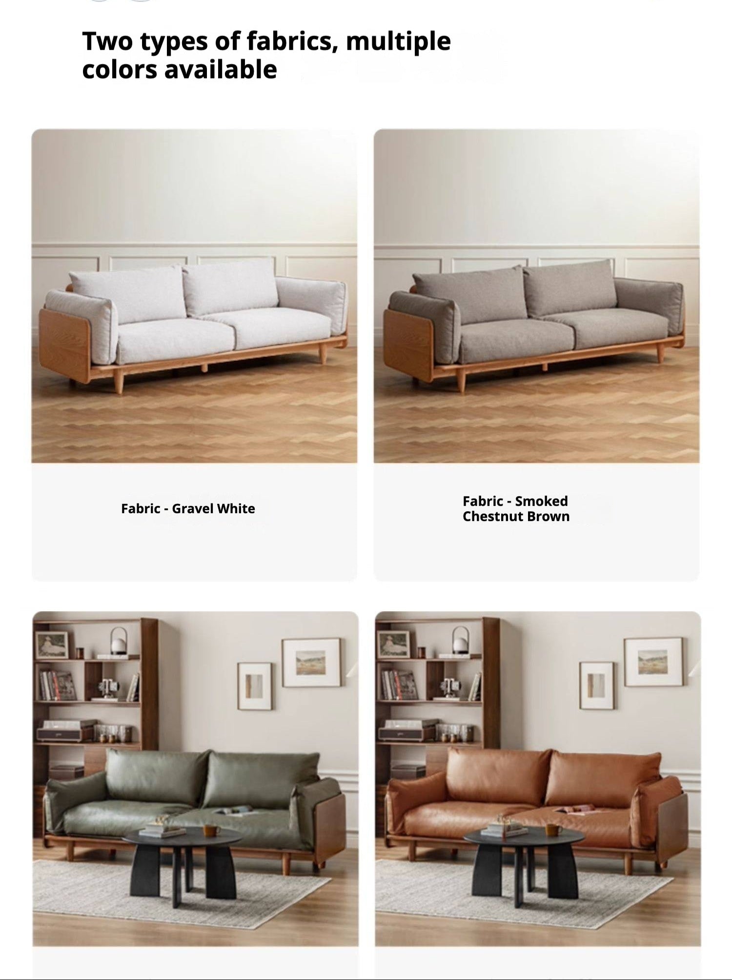 Oak, Ash Solid Wood Genuine leather, fabric Sofa