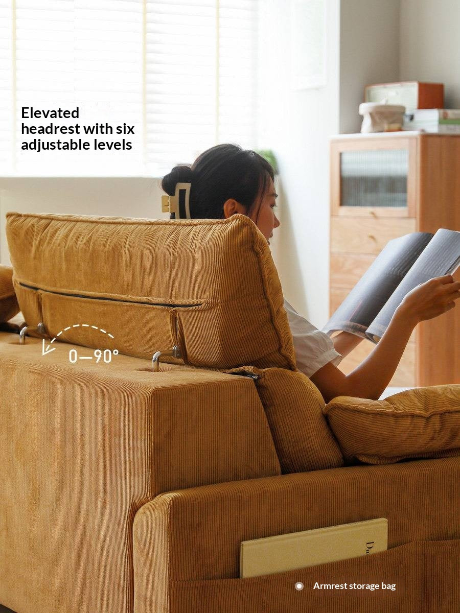 Fabric High Back Straight Sofa Modern.