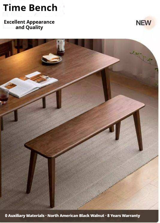 Black Walnut, Sandalwood Solid Wood Modern Long Bench