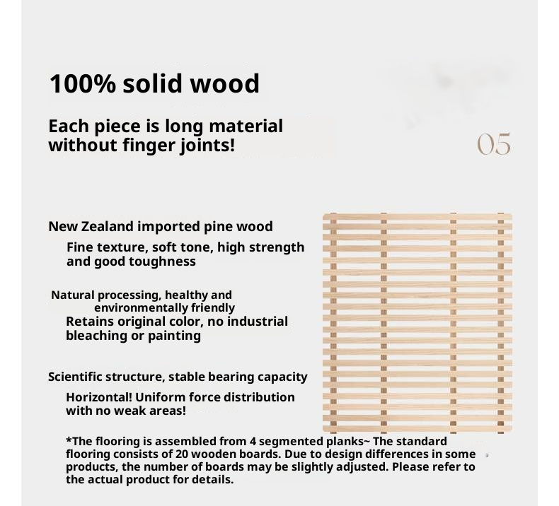 Oak Solid Wood Floating Platform Box Bed, Headboard-Free Bed with Light Modern Minimalist