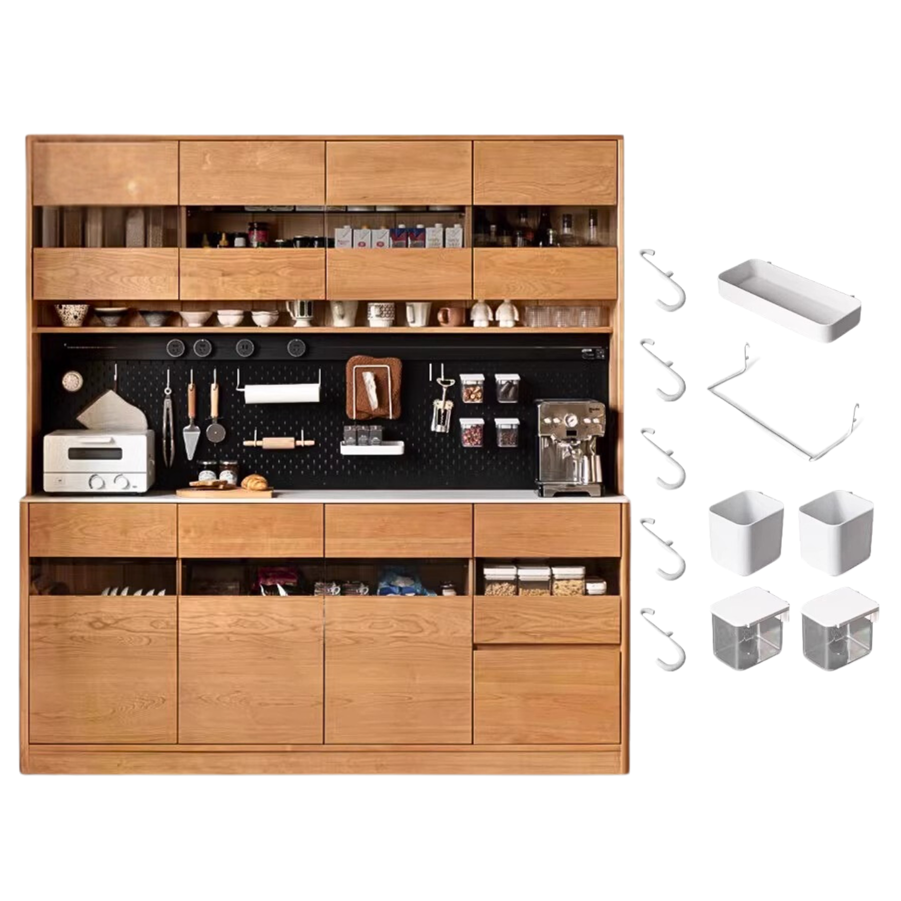 Cherry Solid Wood Large Capacity Storage Sideboard