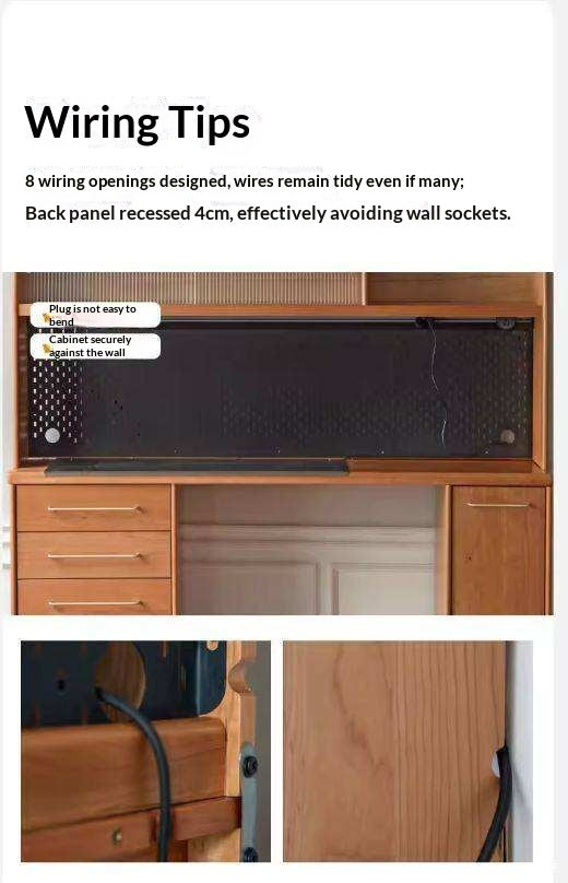 Cherry, Oak Solid Wood, Solid RubberWood Japanese Style Buffet Cabinet