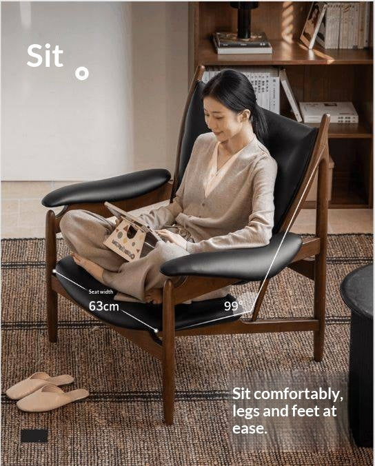 Ash Solid Wood Modern Designer Lounge Chair