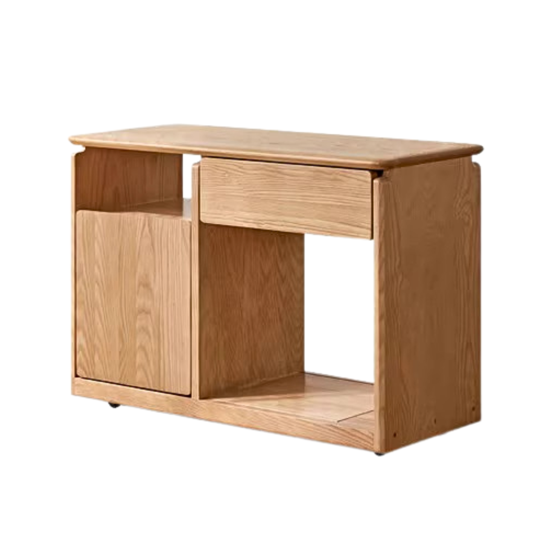 Oak, Black Walnut, Ash Solid Wood Mobile Side Table