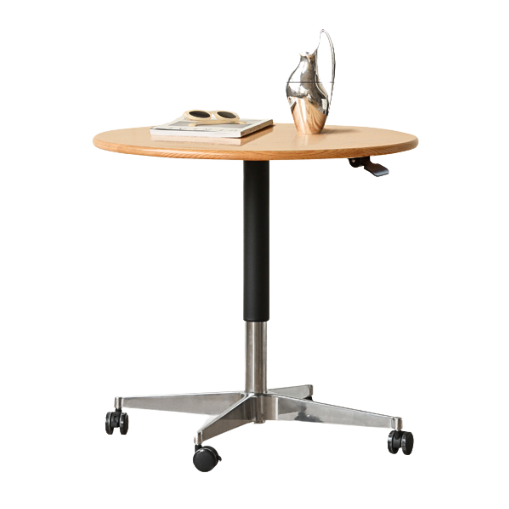 Black Walnut, Oak, Cherry Solid Wood Lifting Movable Side Table