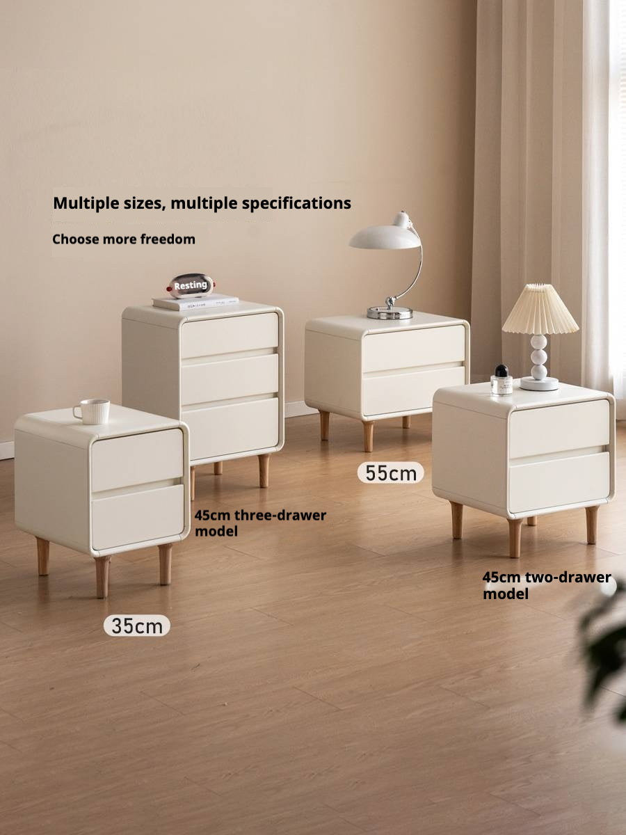 Poplar Solid Wood, Solid Rubberwood Nightstand.