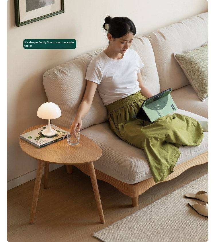 Rubberwood, Oak Solid Wood Walnut Color Side Table