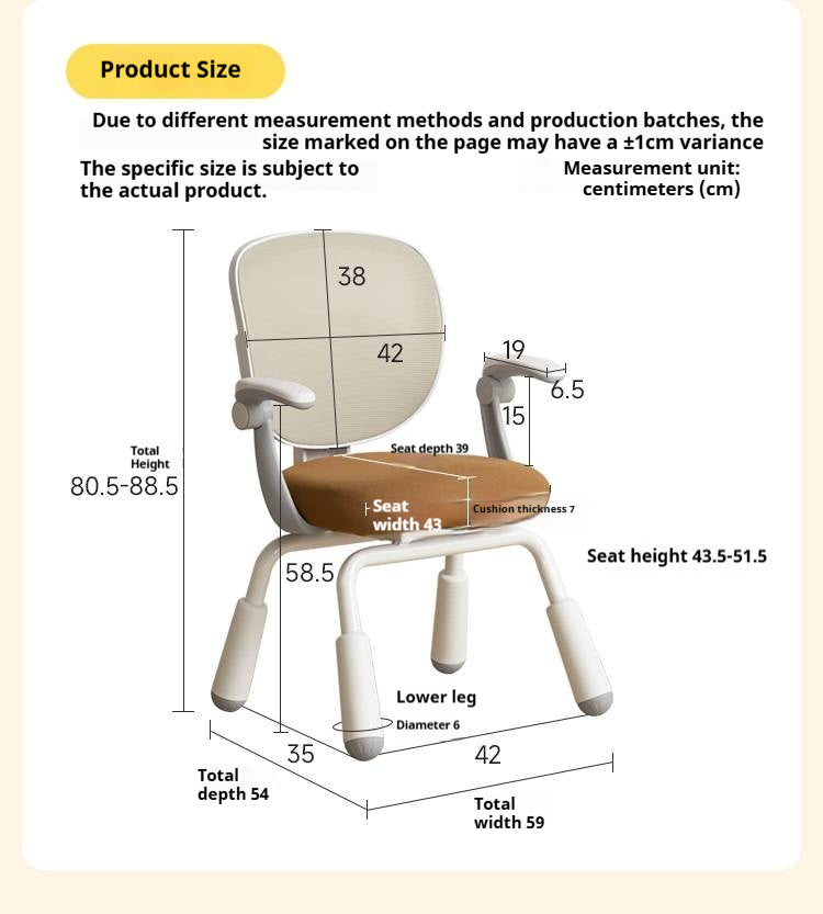 Ergonomic Kids Desk Chair with Mesh Back and Adjustable Armrests