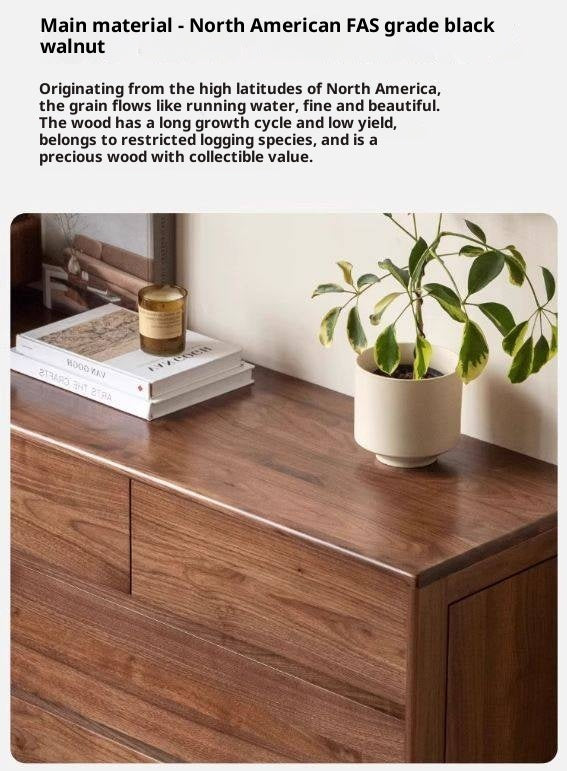 Black Walnut, Ash Solid Wood Chest of Drawers