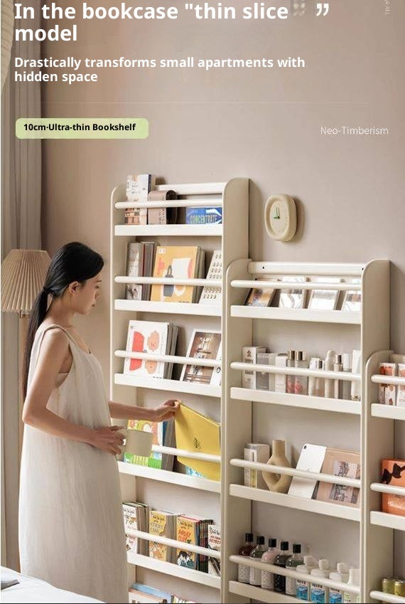 Solid RubberWood Cream Style Corner Bookshelf