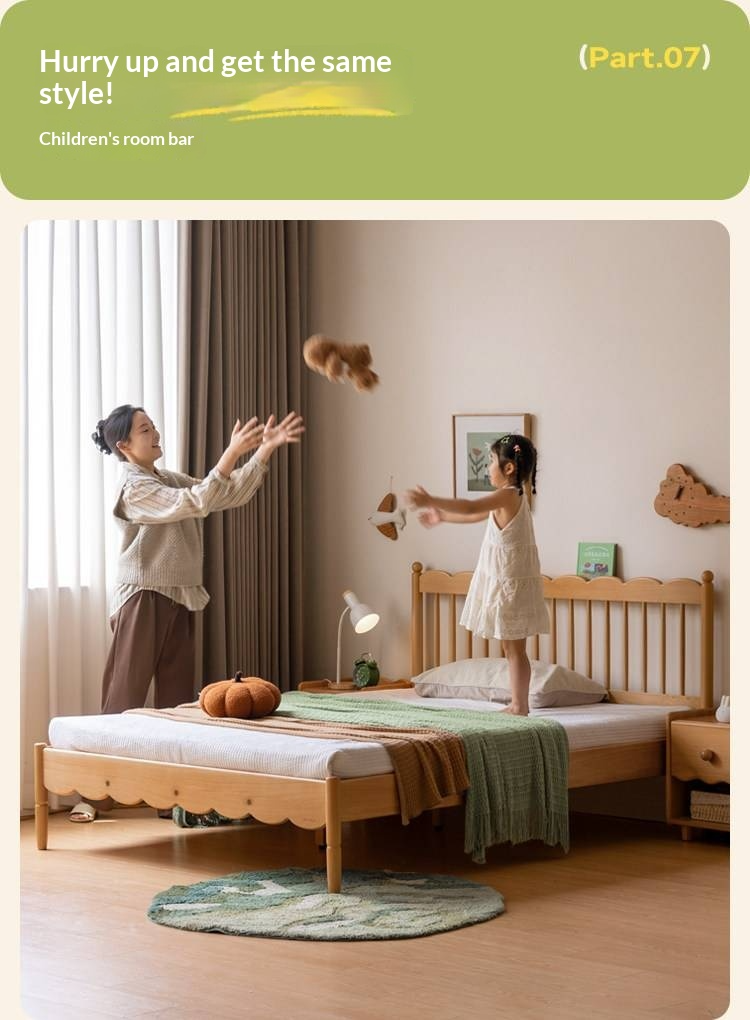 Oak, Beech Solid Wood Children's Bed