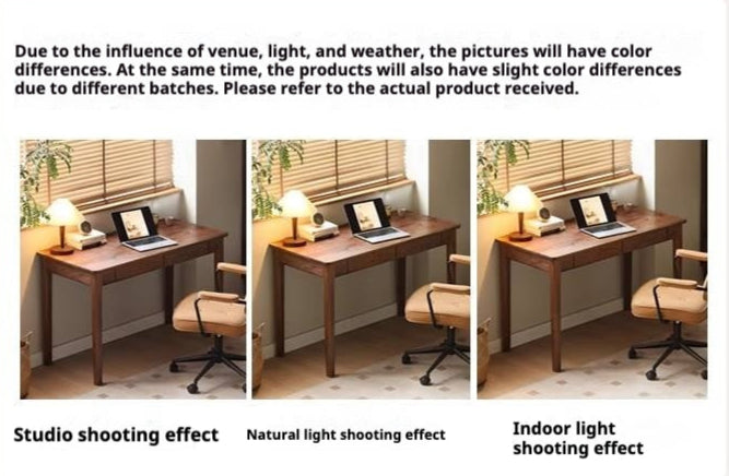 Black Walnut Solid Wood Desk With Drawers