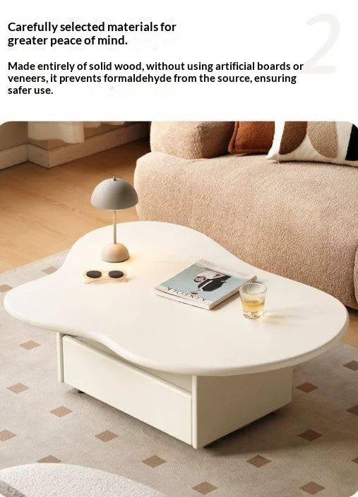 Solid RubberWood Cloud Cream Style Coffee Table