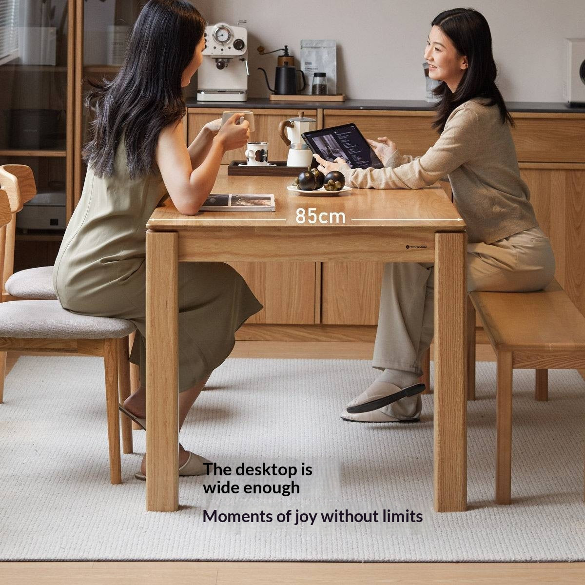 Oak Solid Wood Modern Minimalist Long Dining Table