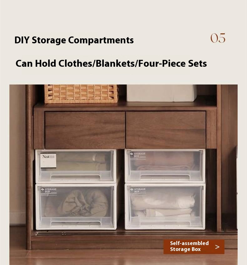 Sandalwood Solid Wood Modern Sliding Door Wardrobe.
