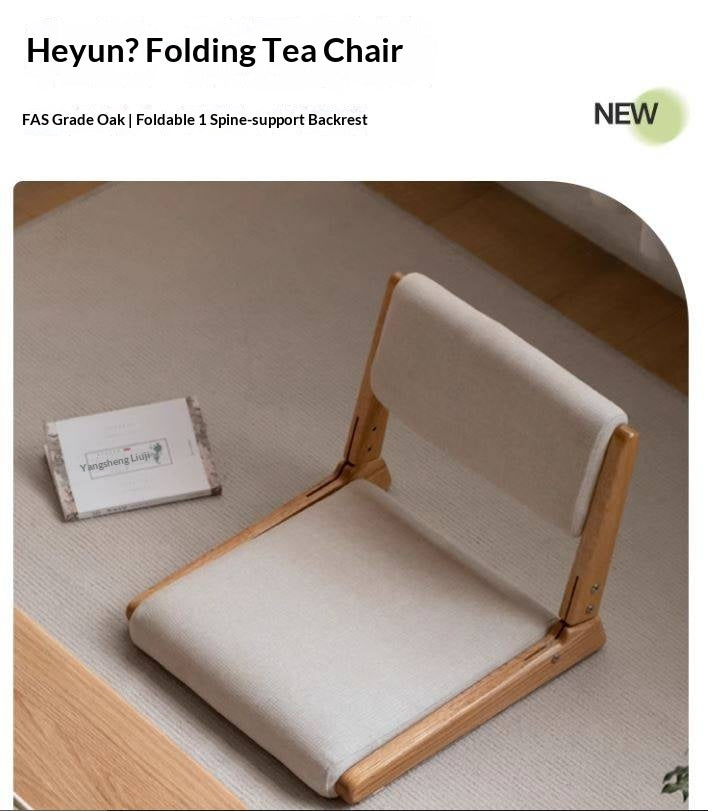 Oak Solid Wood Foldable Low Chair
