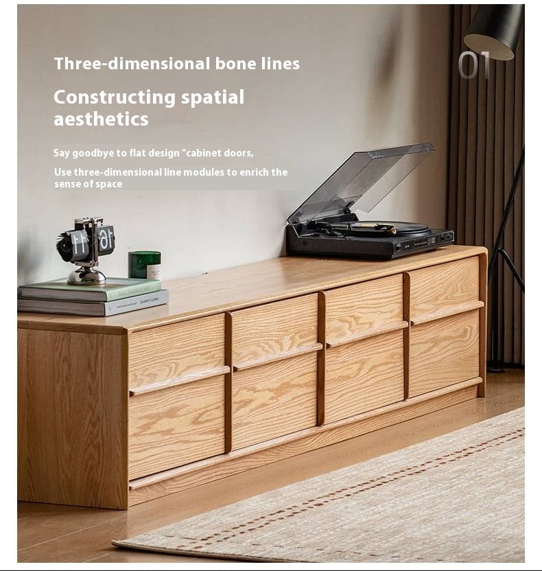 Oak, Ash Solid Wood Modern Skeleton Line TV Cabinet