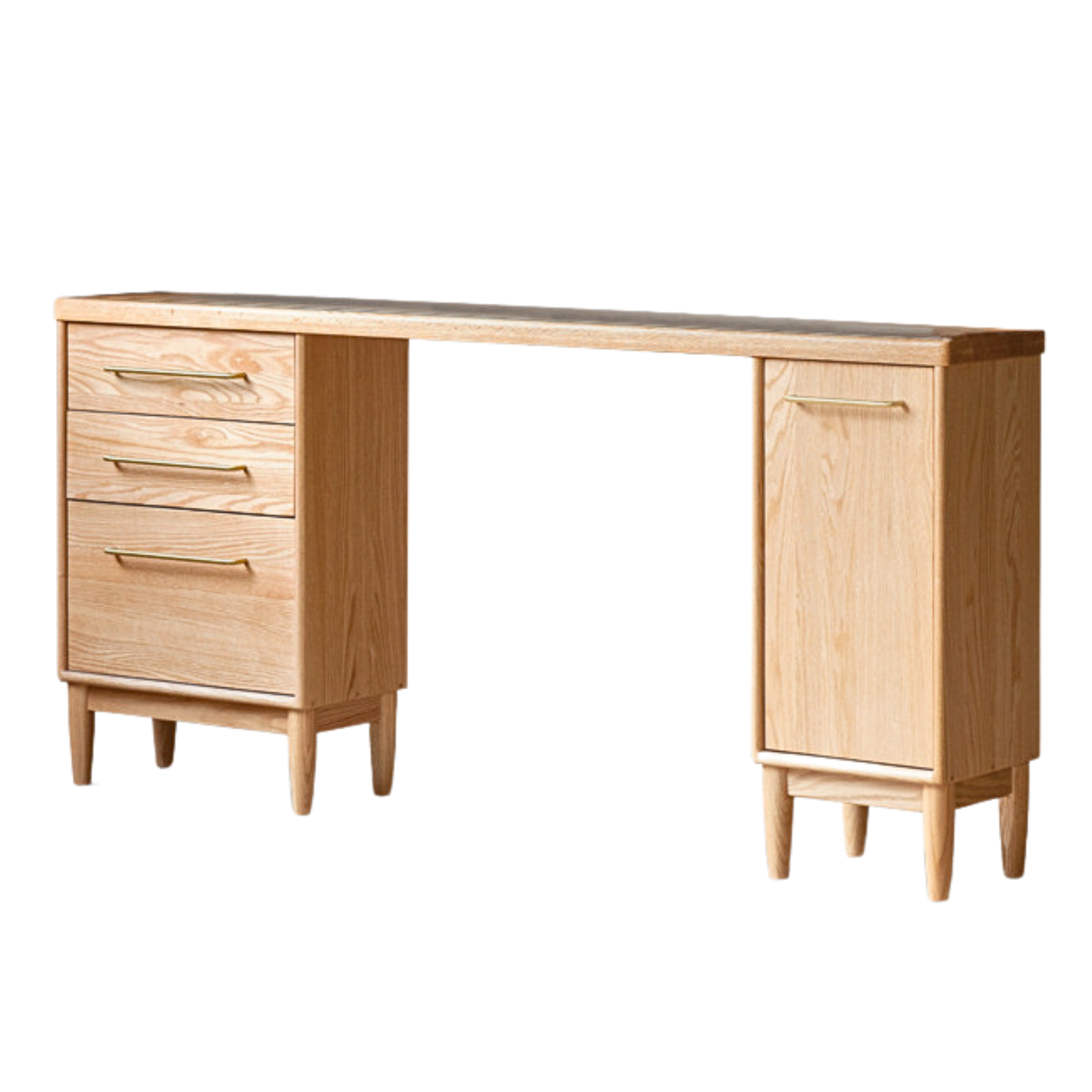 Oak Solid Wood Ultra-thin Multi-function Dining Sideboard Integrated