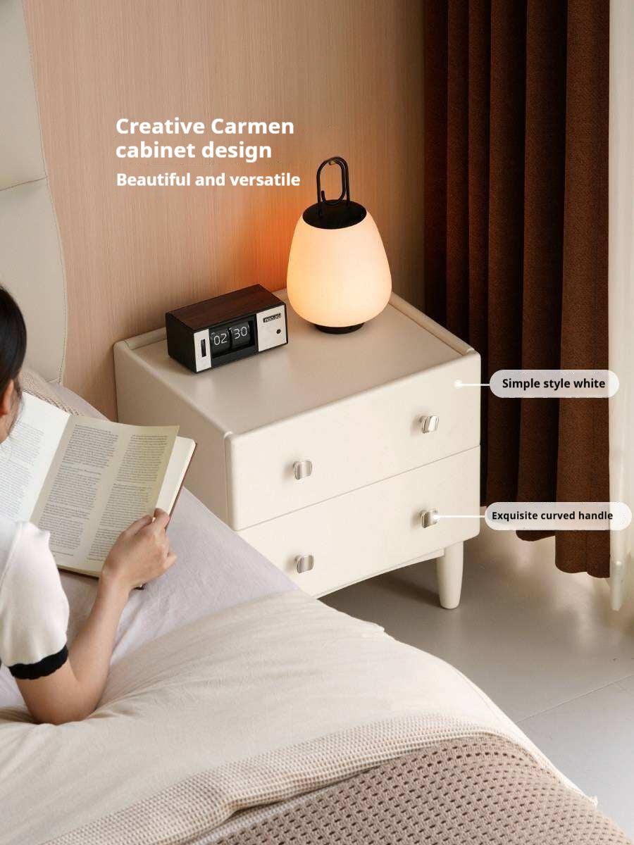 Solid Rubberwood Modern Nightstand