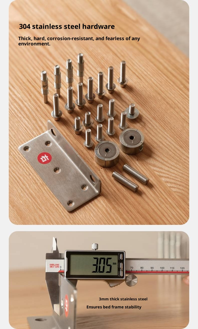 Cherry Solid Wood Bed Modern Style