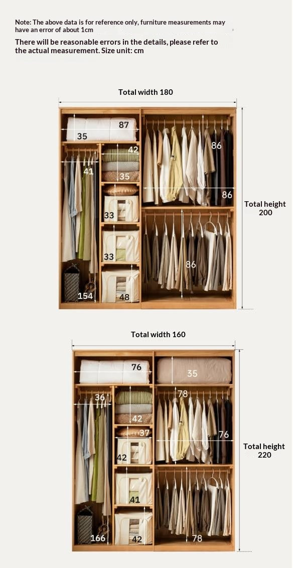 Oak Solid Wood Wardrobe Sliding Door.