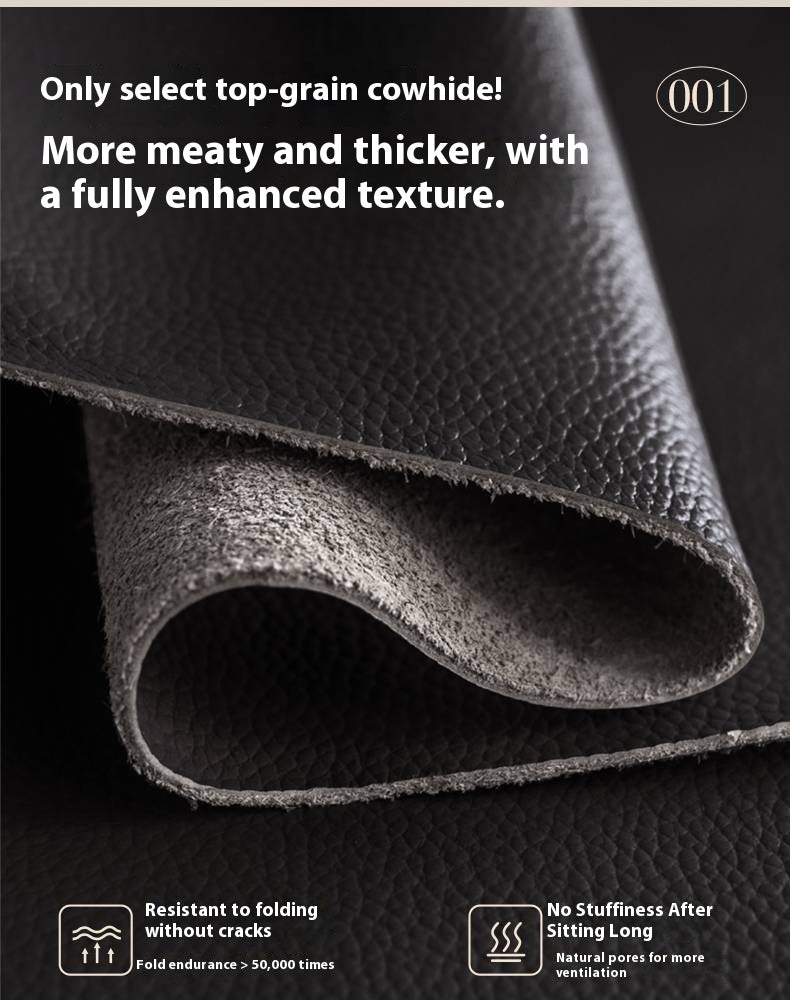 Leather Black High Back Straight Sofa